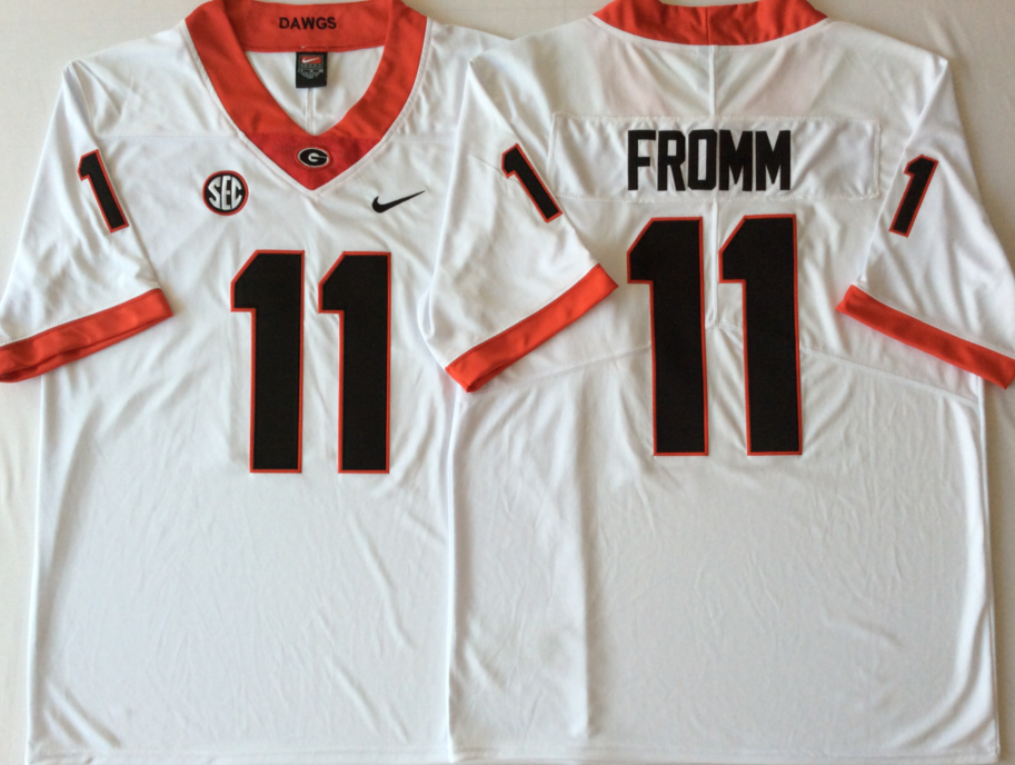 NCAA Men Georgia Bulldogs White #11 FROMM->ncaa teams->NCAA Jersey